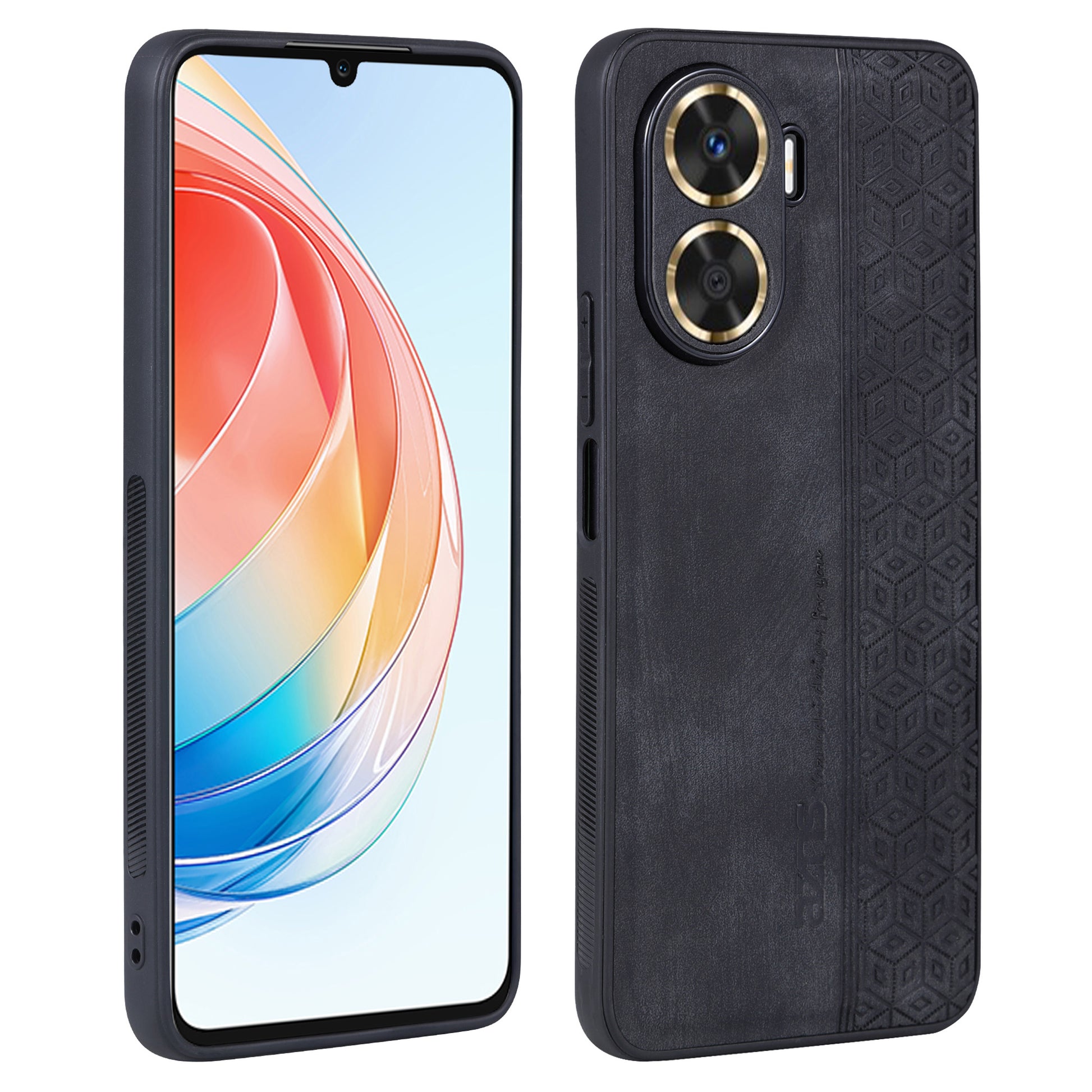 AZNS For Huawei Enjoy 60 Imprinted Phone Case PU Leather Coated TPU Protective Phone Cover