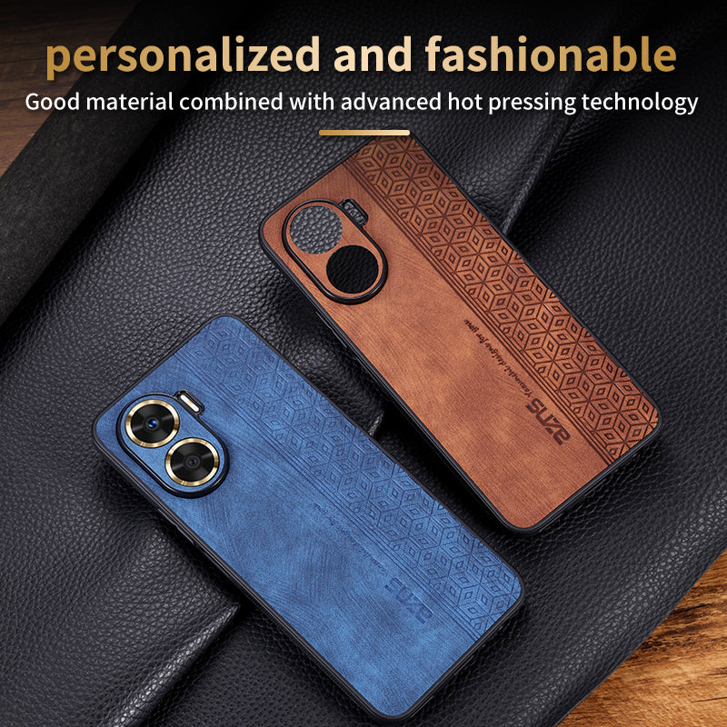 AZNS For Huawei Enjoy 60 Imprinted Phone Case PU Leather Coated TPU Protective Phone Cover