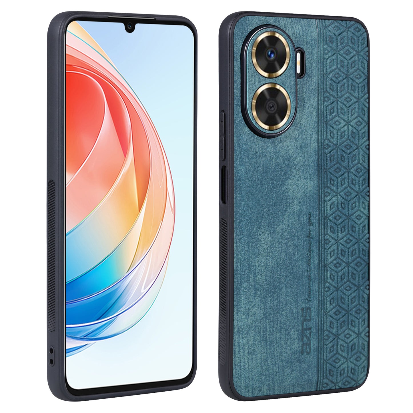 AZNS For Huawei Enjoy 60 Imprinted Phone Case PU Leather Coated TPU Protective Phone Cover