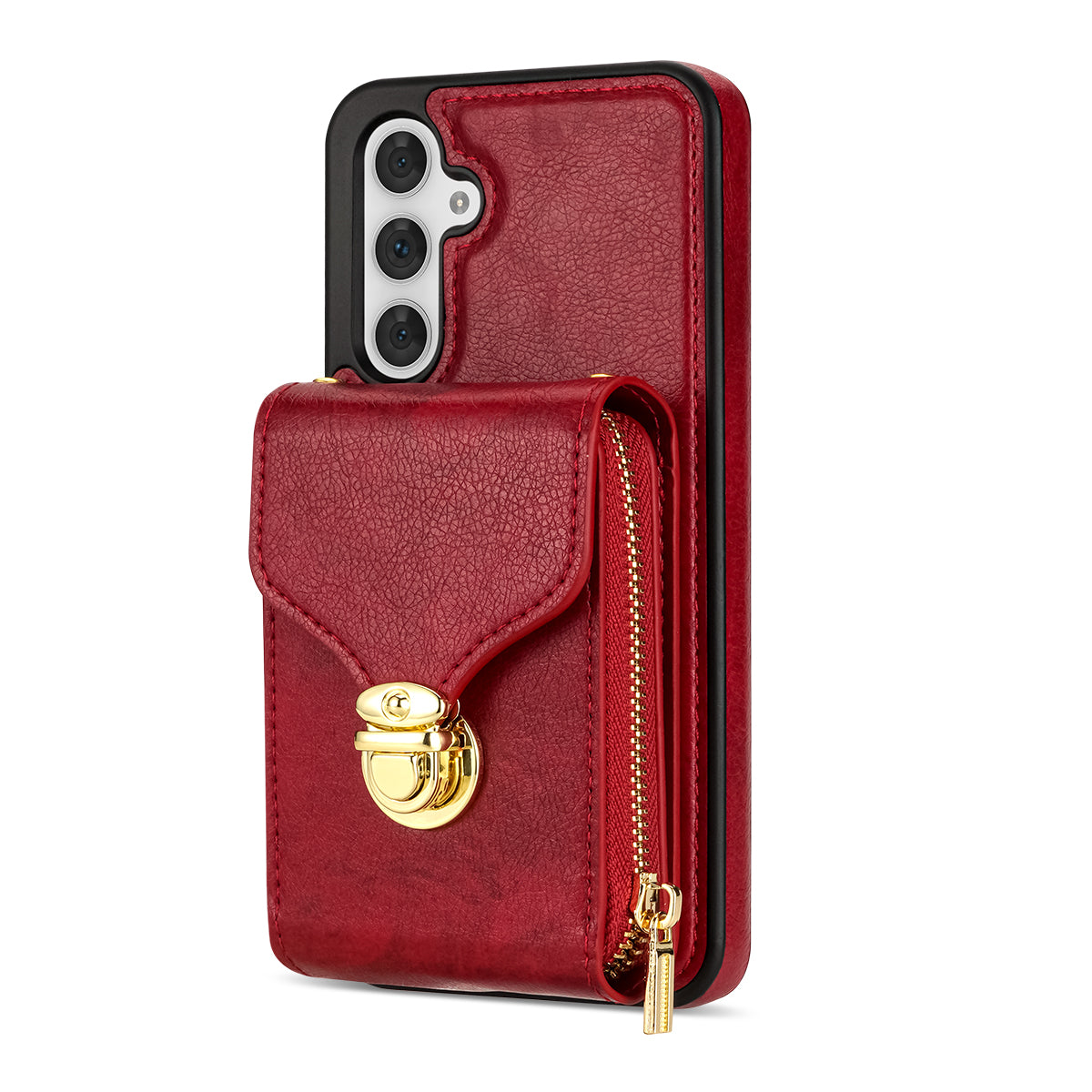 For Samsung Galaxy A14 4G / 5G Kickstand Zipper Card Holder Phone Case PU Leather Coated TPU Back Cover