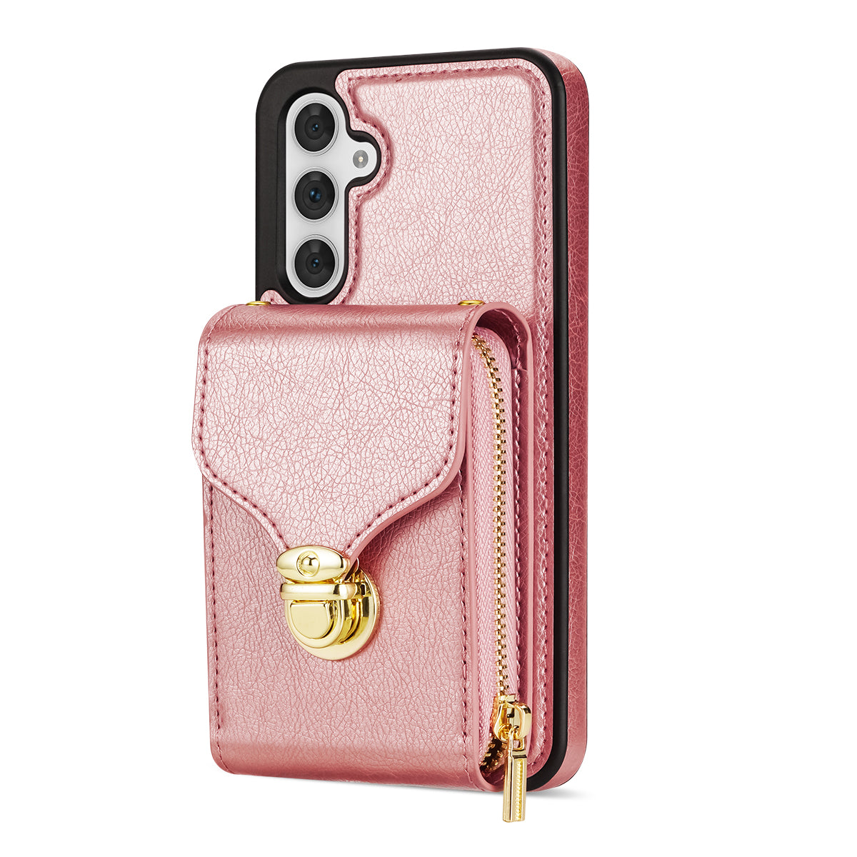 For Samsung Galaxy A14 4G / 5G Kickstand Zipper Card Holder Phone Case PU Leather Coated TPU Back Cover