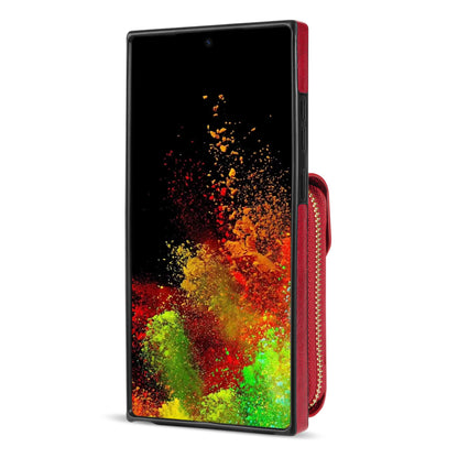 For Samsung Galaxy S23 Ultra Crossbody Card Holder Kickstand Case PU Leather Coated TPU Zipper Phone Cover