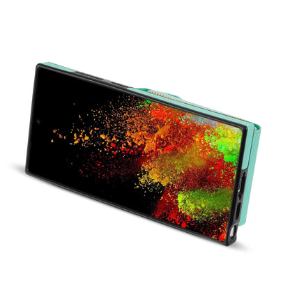 For Samsung Galaxy S23 Ultra Crossbody Card Holder Kickstand Case PU Leather Coated TPU Zipper Phone Cover