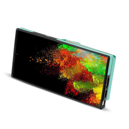 For Samsung Galaxy S22 Ultra 5G Zipper Card Holder Case Crossbody PU Leather + TPU Kickstand Phone Cover