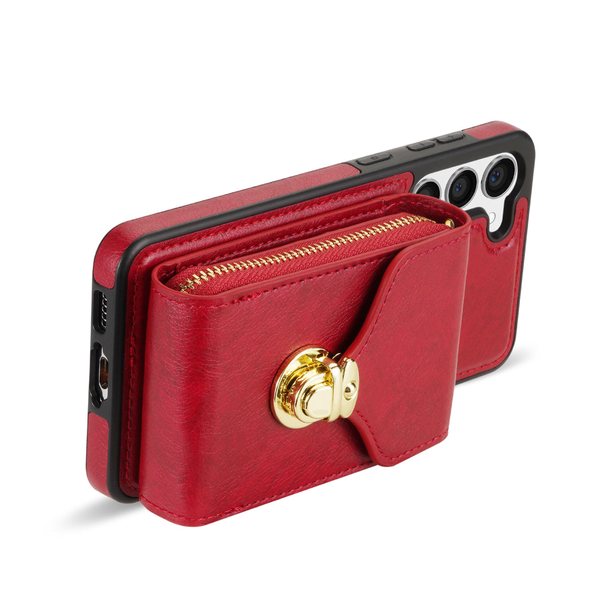 For Samsung Galaxy S23 PU Leather + TPU Protective Case Zipper Card Holder Kickstand Phone Cover