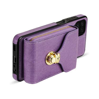 For Samsung Galaxy A12 Zipper Card Holder Bag Phone Case PU Leather Coated TPU Kickstand Cover