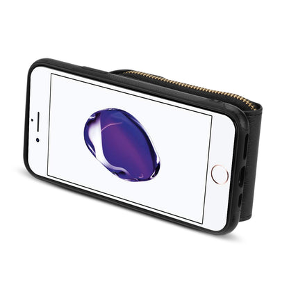 Crossbody Zipper Phone Case for iPhone 7  / 8 4.7 inch / SE (2020) / SE (2022) , PU Leather Coated TPU Card Slot Kickstand Cover