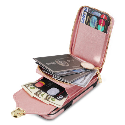 Crossbody Zipper Phone Case for iPhone 7  / 8 4.7 inch / SE (2020) / SE (2022) , PU Leather Coated TPU Card Slot Kickstand Cover