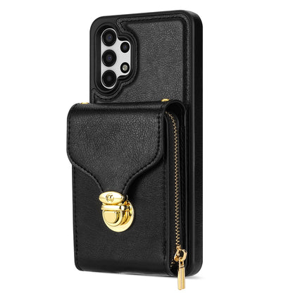 Zipper Phone Case for Samsung Galaxy A13 4G / 5G / A04s 4G / A04 4G / M13 5G , PU Leather Coated TPU Card Holder Kickstand Cover