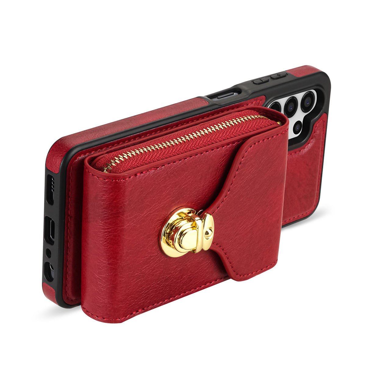 Zipper Phone Case for Samsung Galaxy A13 4G / 5G / A04s 4G / A04 4G / M13 5G , PU Leather Coated TPU Card Holder Kickstand Cover