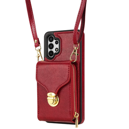 Zipper Phone Case for Samsung Galaxy A13 4G / 5G / A04s 4G / A04 4G / M13 5G , PU Leather Coated TPU Card Holder Kickstand Cover