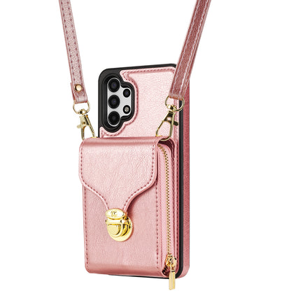 Zipper Phone Case for Samsung Galaxy A13 4G / 5G / A04s 4G / A04 4G / M13 5G , PU Leather Coated TPU Card Holder Kickstand Cover