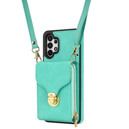 Zipper Phone Case for Samsung Galaxy A13 4G / 5G / A04s 4G / A04 4G / M13 5G , PU Leather Coated TPU Card Holder Kickstand Cover