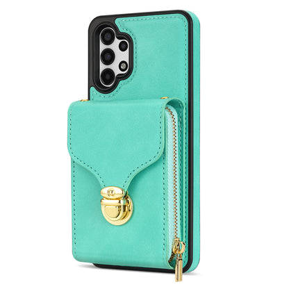 Zipper Phone Case for Samsung Galaxy A13 4G / 5G / A04s 4G / A04 4G / M13 5G , PU Leather Coated TPU Card Holder Kickstand Cover