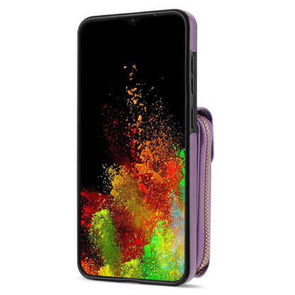 Zipper Phone Case for Samsung Galaxy A13 4G / 5G / A04s 4G / A04 4G / M13 5G , PU Leather Coated TPU Card Holder Kickstand Cover