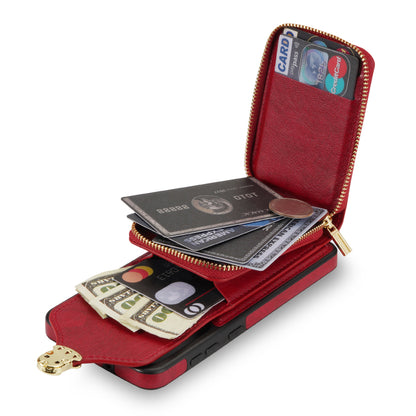 Crossbody Phone Case for Samsung Galaxy A52 4G / 5G / A52s 5G , PU Leather + TPU Zipper Card Holder Kickstand Cover