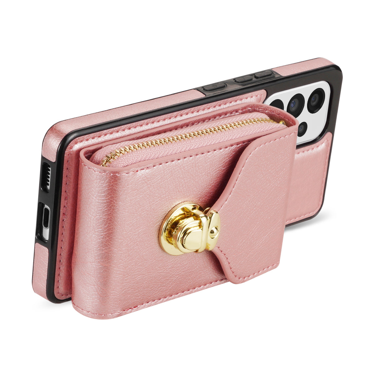 Crossbody Phone Case for Samsung Galaxy A52 4G / 5G / A52s 5G , PU Leather + TPU Zipper Card Holder Kickstand Cover