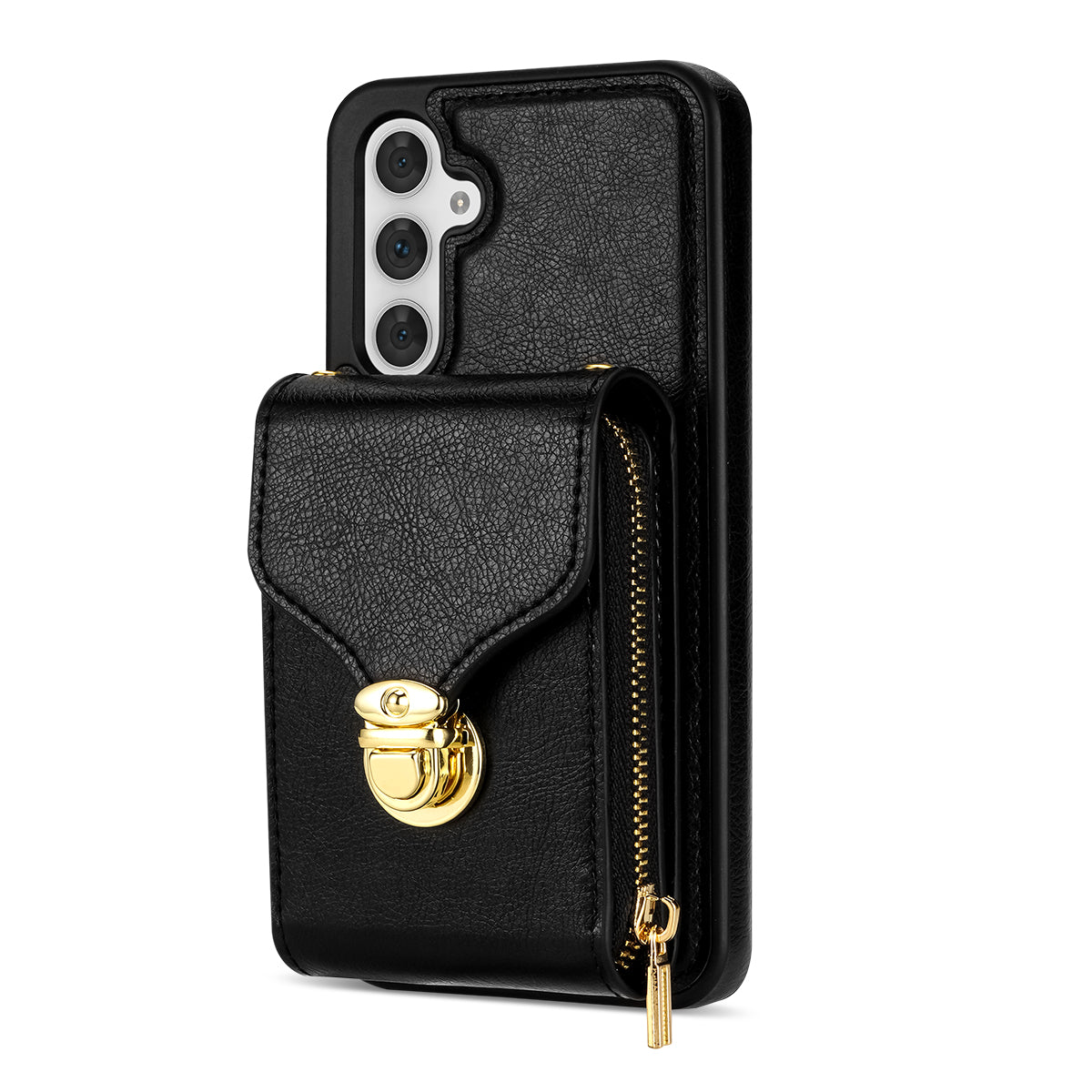 For Samsung Galaxy A54 5G PU Leather + TPU Anti-Fall Phone Case Card Slot Zipper Phone Bag Kickstand Cover