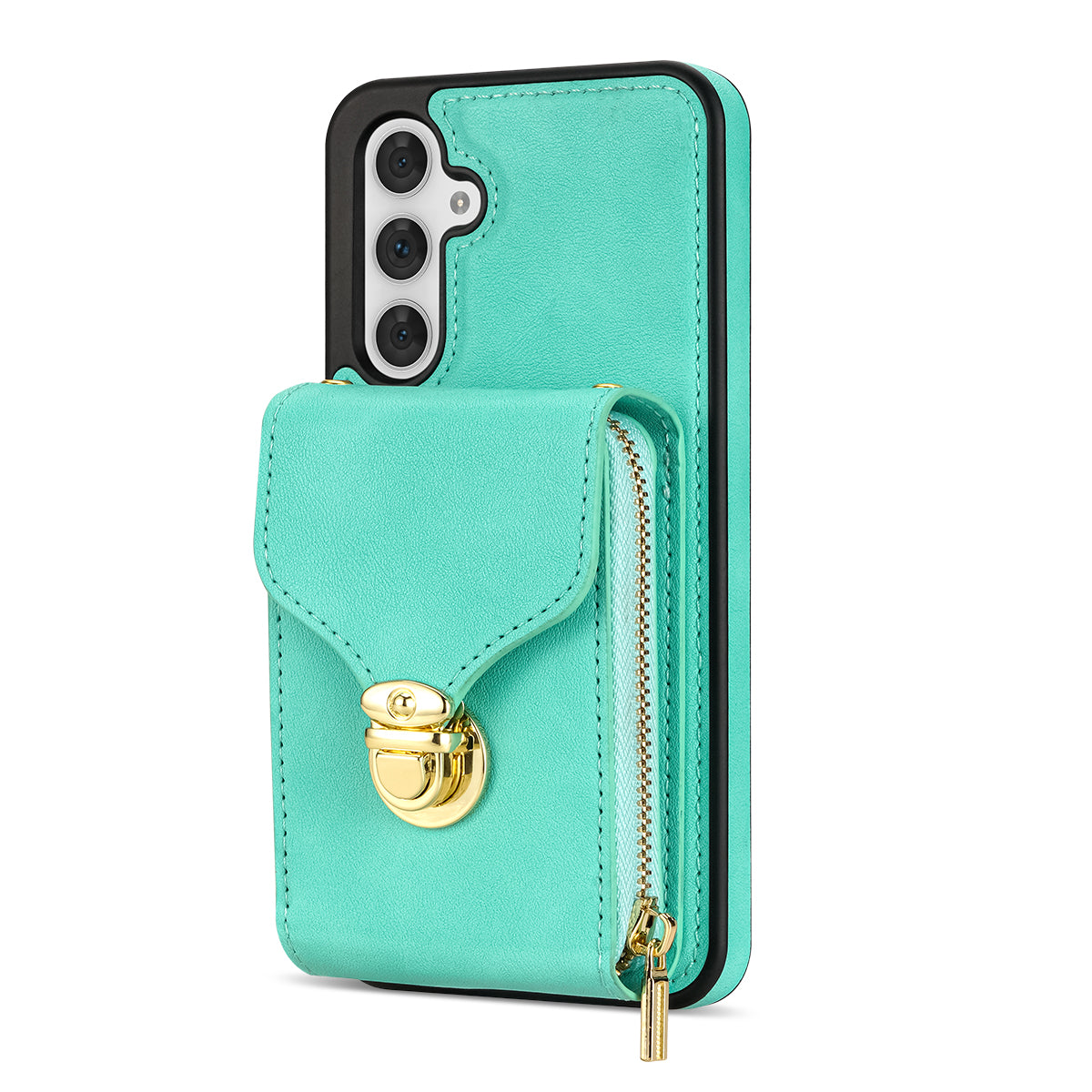 For Samsung Galaxy A54 5G PU Leather + TPU Anti-Fall Phone Case Card Slot Zipper Phone Bag Kickstand Cover