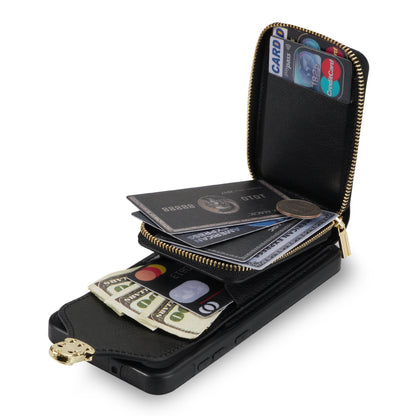 For Samsung Galaxy A53 5G Crossbody Zipper Case PU Leather + TPU Card Holder Kickstand Phone Cover