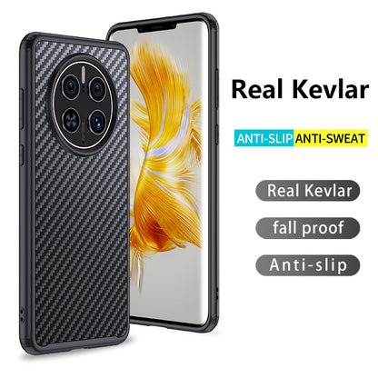 For Huawei Mate 50 Pro 4G Kevlar Fiber TPU Drop-resistant Phone Case Magnetic Back Cover