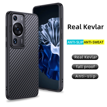 For Huawei P60 Pro / P60 Kevlar Fiber TPU Anti-drop Phone Case Magnetic Protective Cover