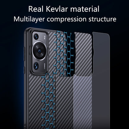 For Huawei P60 Pro / P60 Kevlar Fiber TPU Anti-drop Phone Case Magnetic Protective Cover