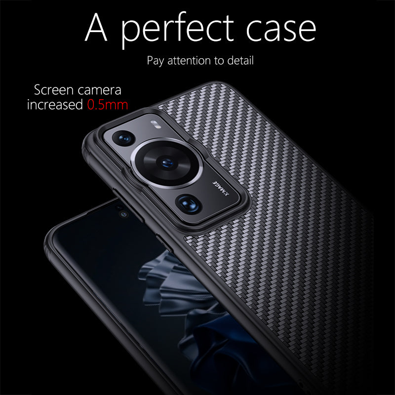For Huawei P60 Pro / P60 Kevlar Fiber TPU Anti-drop Phone Case Magnetic Protective Cover