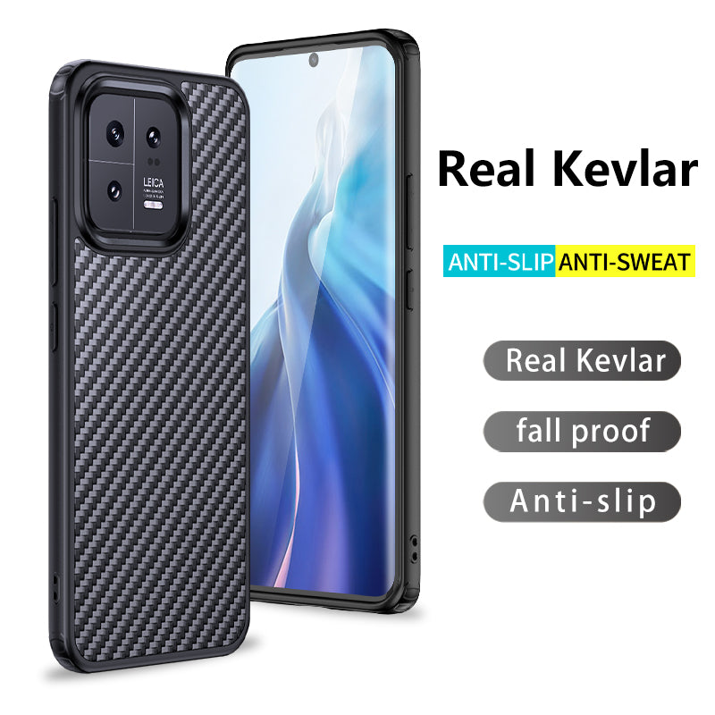 For Xiaomi 13 Pro 5G Kevlar Fiber TPU Anti-fingerprint Back Cover Magnetic Anti-drop Phone Case