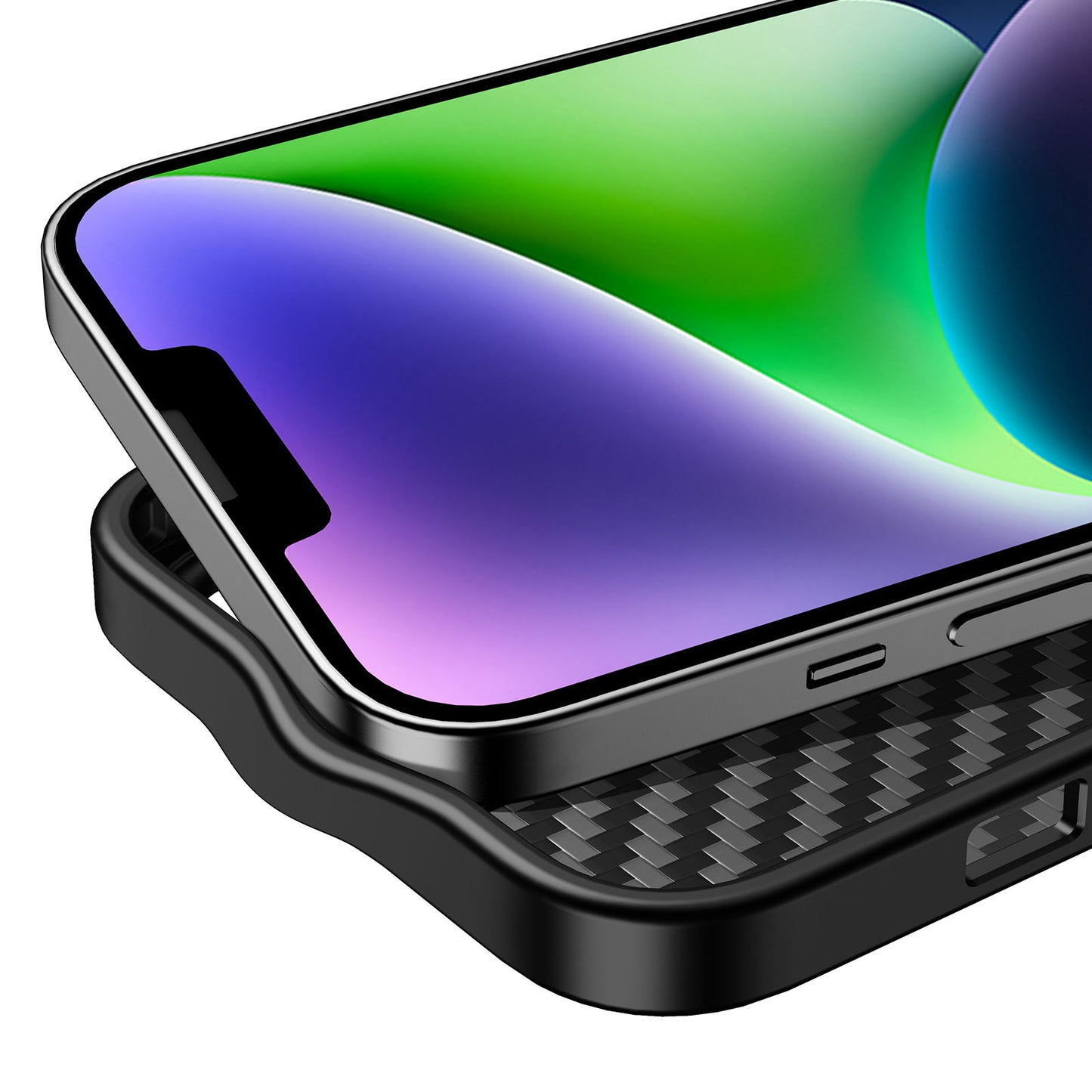 For iPhone 14 Kevlar Fiber TPU Magnetic Anti-scratch Back Cover Anti-fingerprint Phone Case