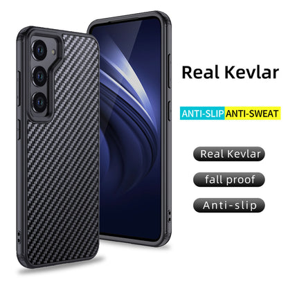 For Samsung Galaxy S23+ Magnetic Anti-scratch Back Cover Kevlar Fiber TPU Anti-drop Phone Case