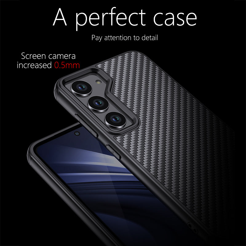 For Samsung Galaxy S23+ Magnetic Anti-scratch Back Cover Kevlar Fiber TPU Anti-drop Phone Case