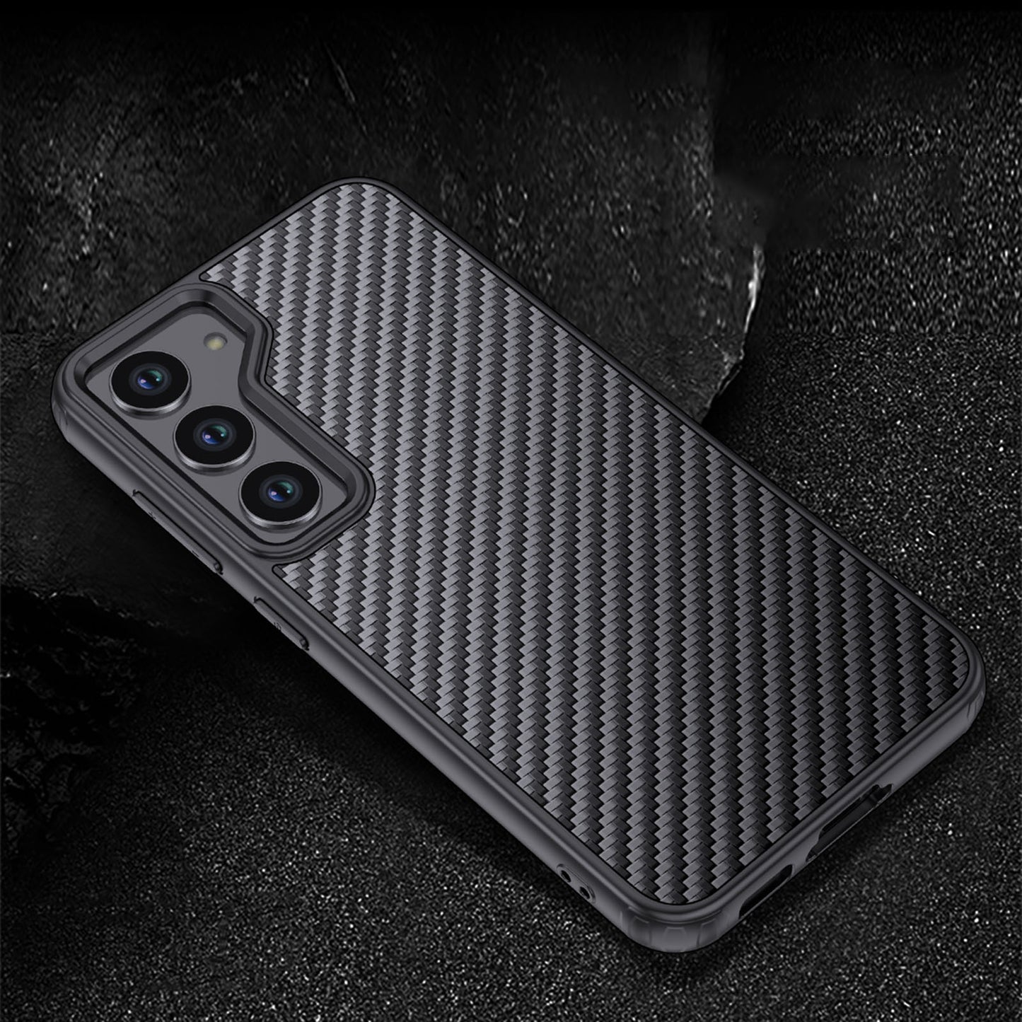 For Samsung Galaxy S23+ Magnetic Anti-scratch Back Cover Kevlar Fiber TPU Anti-drop Phone Case