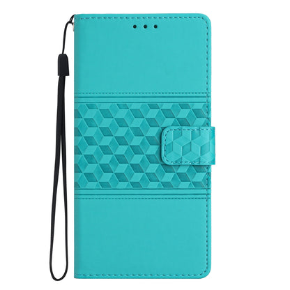 PU Leather Phone Case for Xiaomi 13 5G , Imprinted Rhombus Stand Wallet Cover