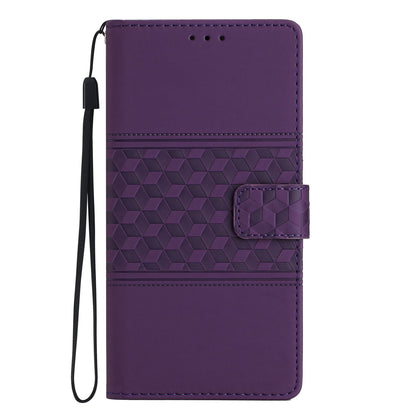 Phone Wallet Case for Sony Xperia 1 V , Imprinted Rhombus Leather Stand Phone Cover