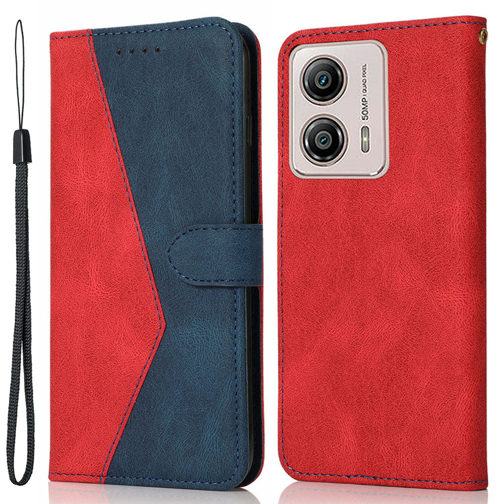 For Motorola Moto G13 4G Anti-drop Stand Case Splicing PU Leather Wallet Phone Flip Cover