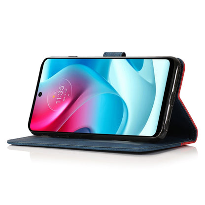 For Motorola Moto G13 4G Anti-drop Stand Case Splicing PU Leather Wallet Phone Flip Cover