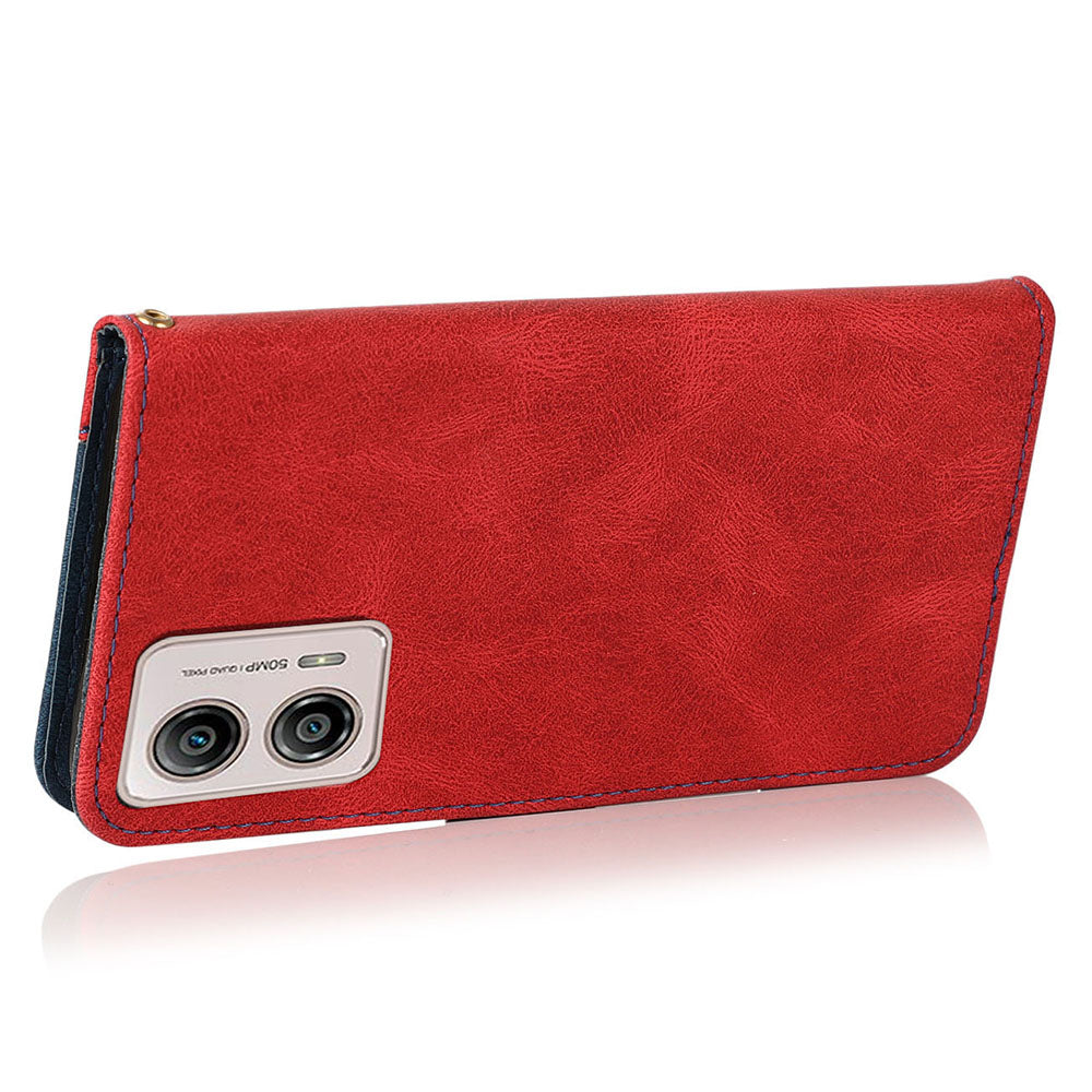 For Motorola Moto G13 4G Anti-drop Stand Case Splicing PU Leather Wallet Phone Flip Cover