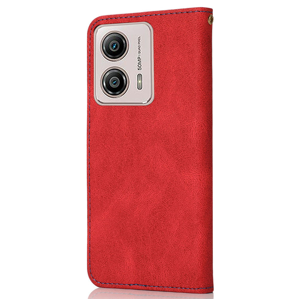 For Motorola Moto G13 4G Anti-drop Stand Case Splicing PU Leather Wallet Phone Flip Cover