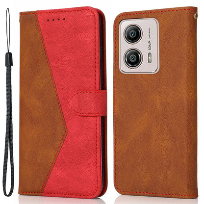 For Motorola Moto G13 4G Anti-drop Stand Case Splicing PU Leather Wallet Phone Flip Cover