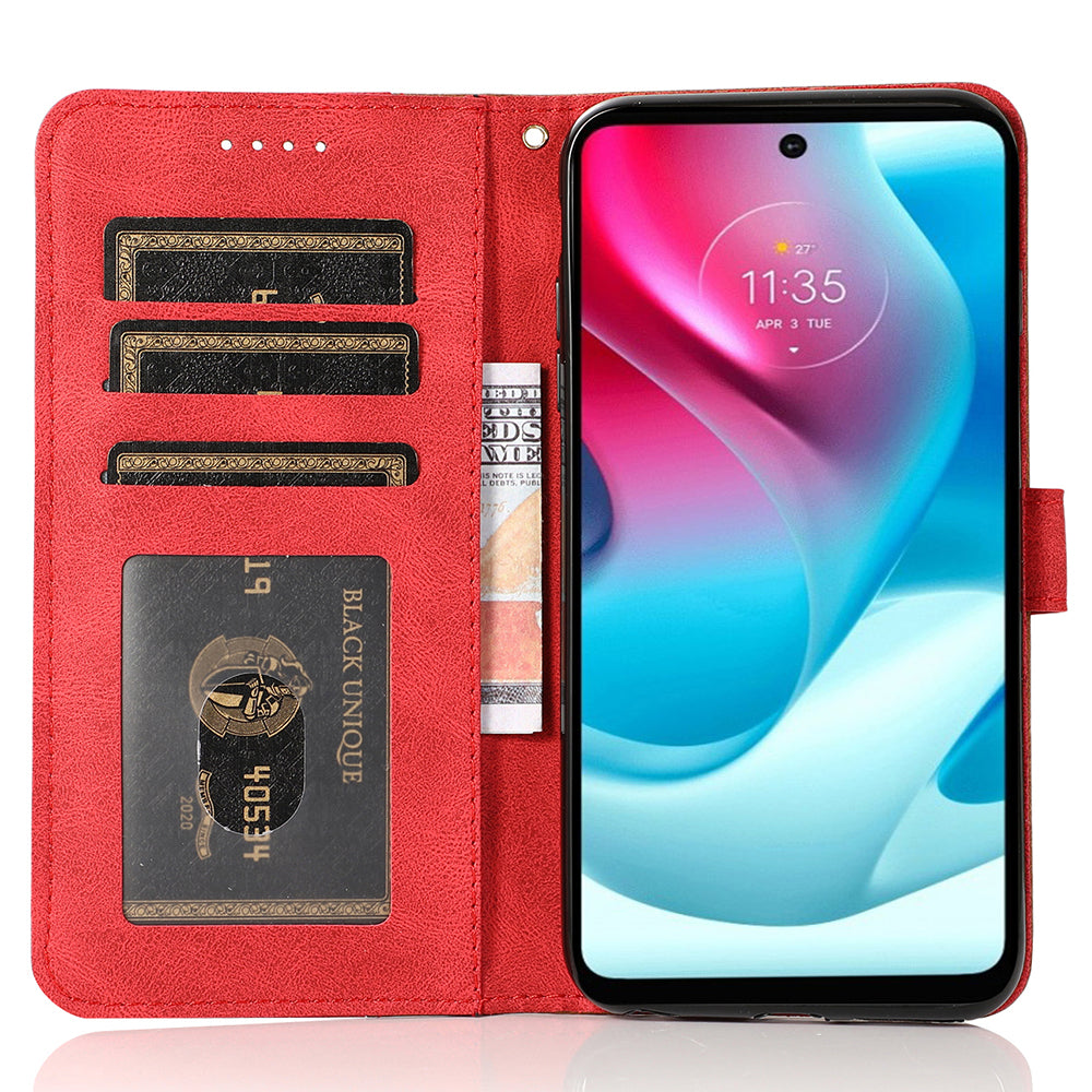 For Motorola Moto G13 4G Anti-drop Stand Case Splicing PU Leather Wallet Phone Flip Cover