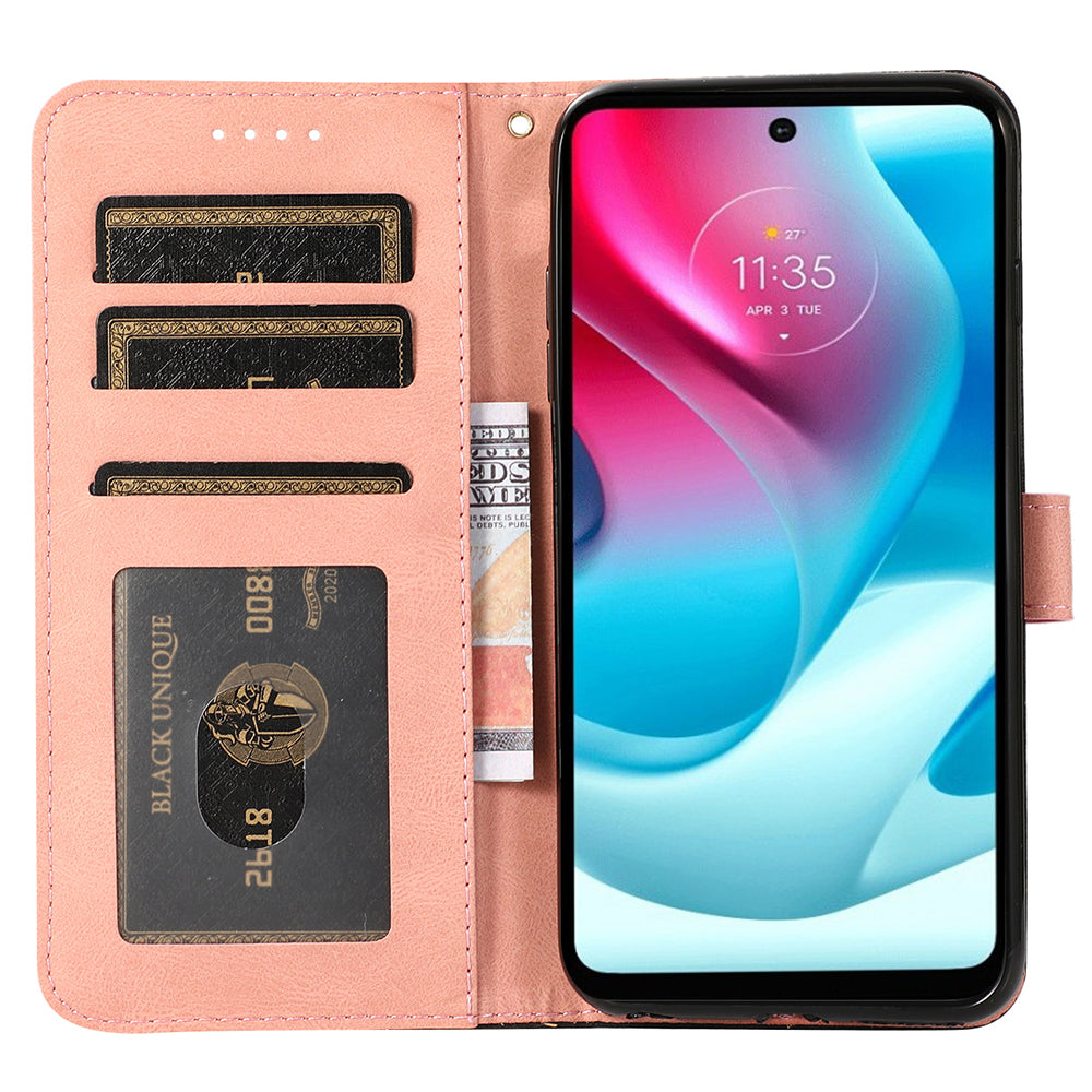 For Motorola Moto G13 4G Anti-drop Stand Case Splicing PU Leather Wallet Phone Flip Cover