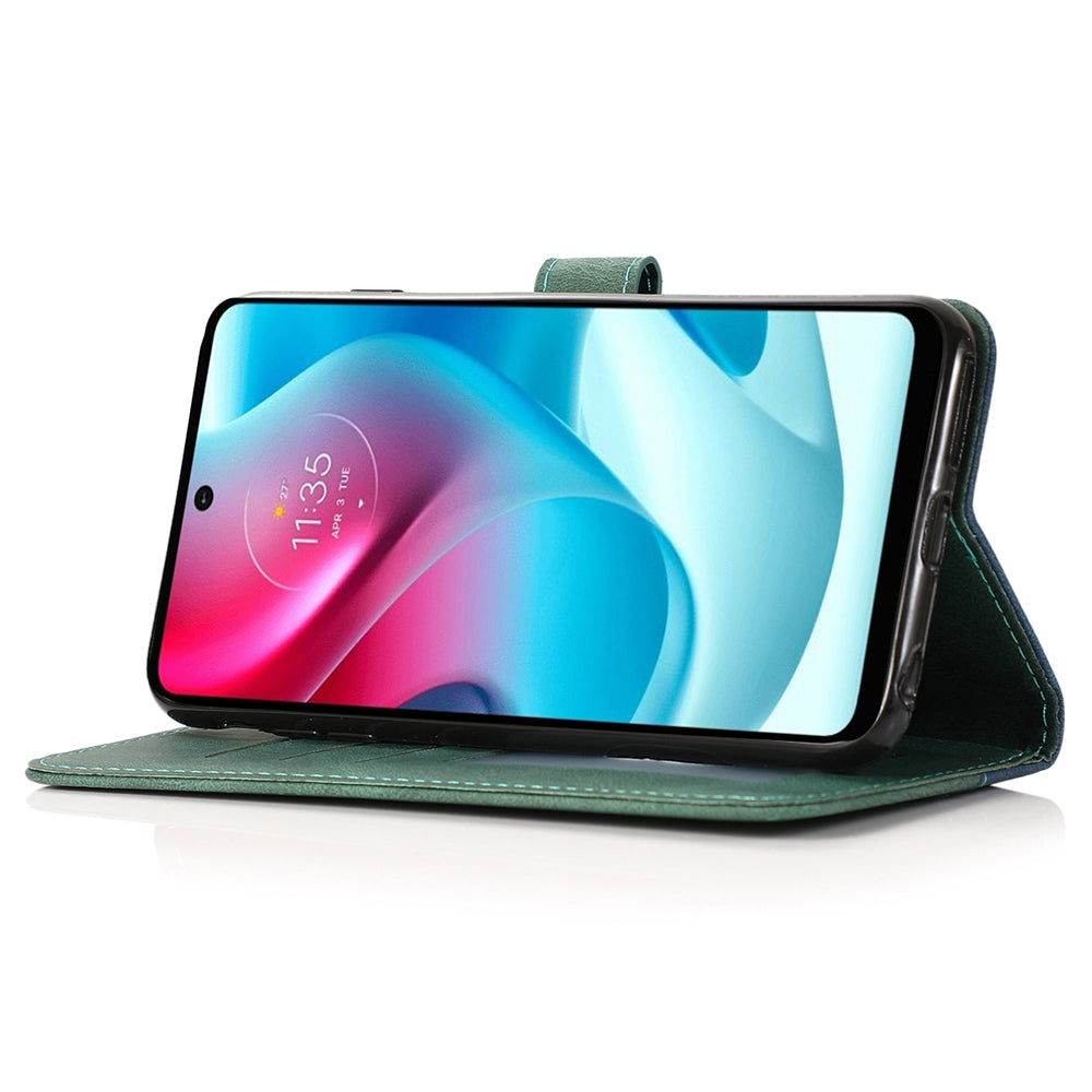 For Motorola Moto G13 4G Anti-drop Stand Case Splicing PU Leather Wallet Phone Flip Cover
