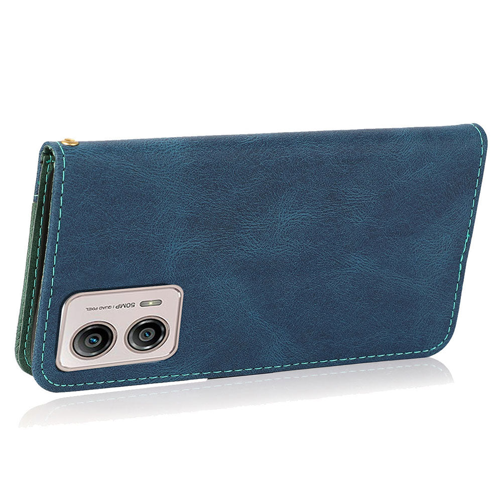 For Motorola Moto G13 4G Anti-drop Stand Case Splicing PU Leather Wallet Phone Flip Cover