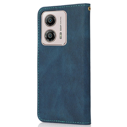 For Motorola Moto G13 4G Anti-drop Stand Case Splicing PU Leather Wallet Phone Flip Cover