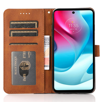 For Motorola Moto G13 4G Anti-drop Stand Case Splicing PU Leather Wallet Phone Flip Cover