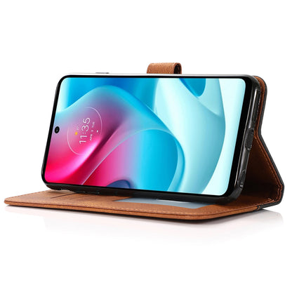 For Motorola Moto G13 4G Anti-drop Stand Case Splicing PU Leather Wallet Phone Flip Cover