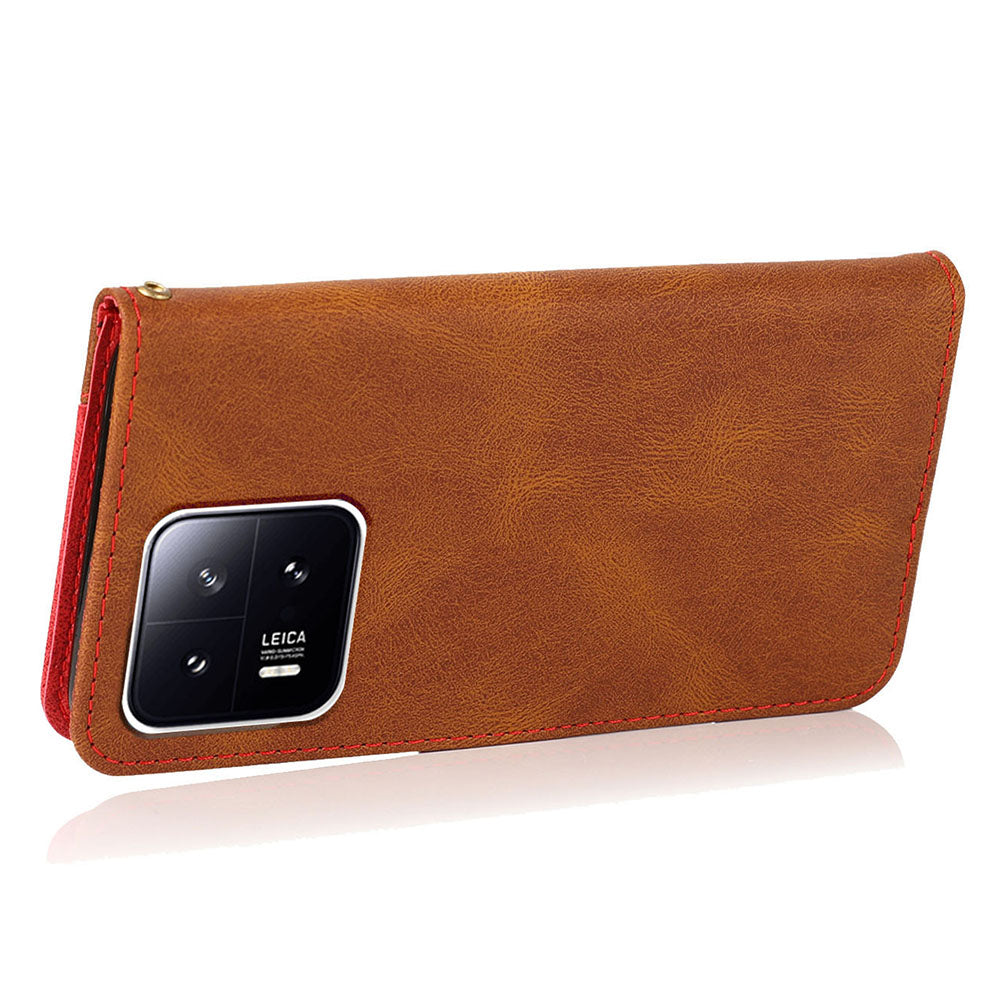 For Xiaomi 13 5G Wallet Phone Case Flip Splicing PU Leather Stand Phone Cover