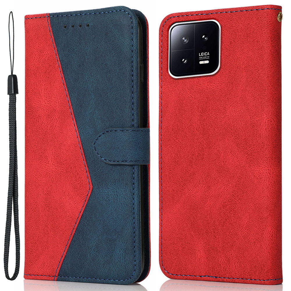 For Xiaomi 13 5G Wallet Phone Case Flip Splicing PU Leather Stand Phone Cover