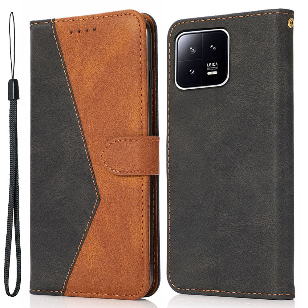 For Xiaomi 13 5G Wallet Phone Case Flip Splicing PU Leather Stand Phone Cover
